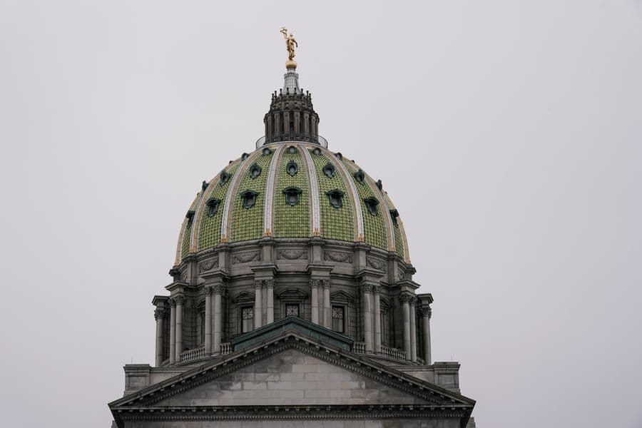 Shown is the Pennsylvania Capitol in Harrisburg, Pa., Tuesday, Feb. 21, 2023. (AP Photo/Matt Rourke)